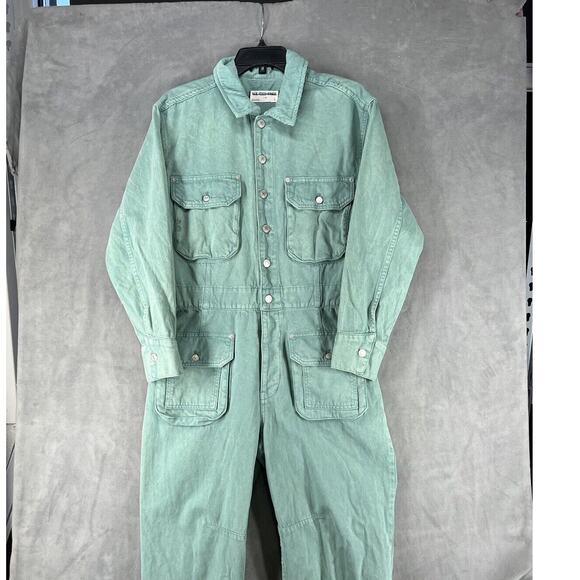 Free People We The Free Geronimo coverall Jumpsuit Size Small Green Cotton - Picture 3 of 10